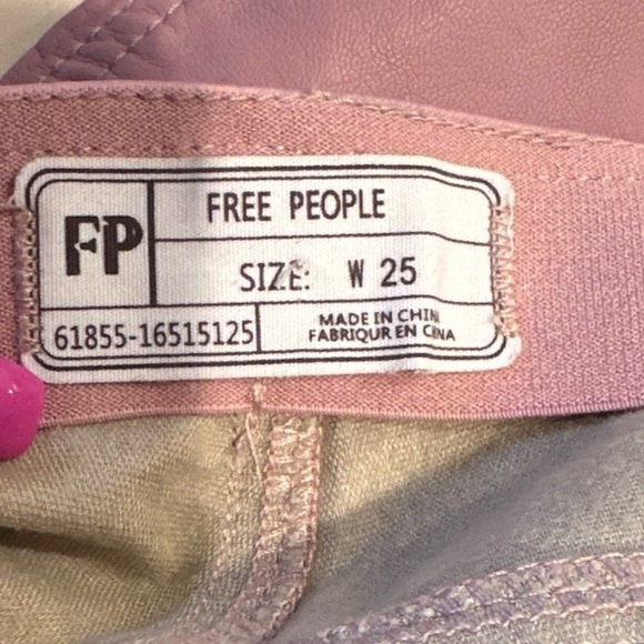 Free People Penny Rose Faux Leather Flares Size W25 - Picture 7 of 13